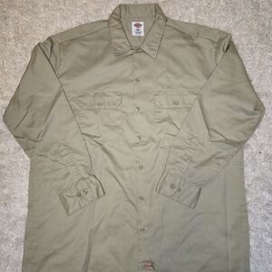 Dickies Khaki Button-Up Shirt